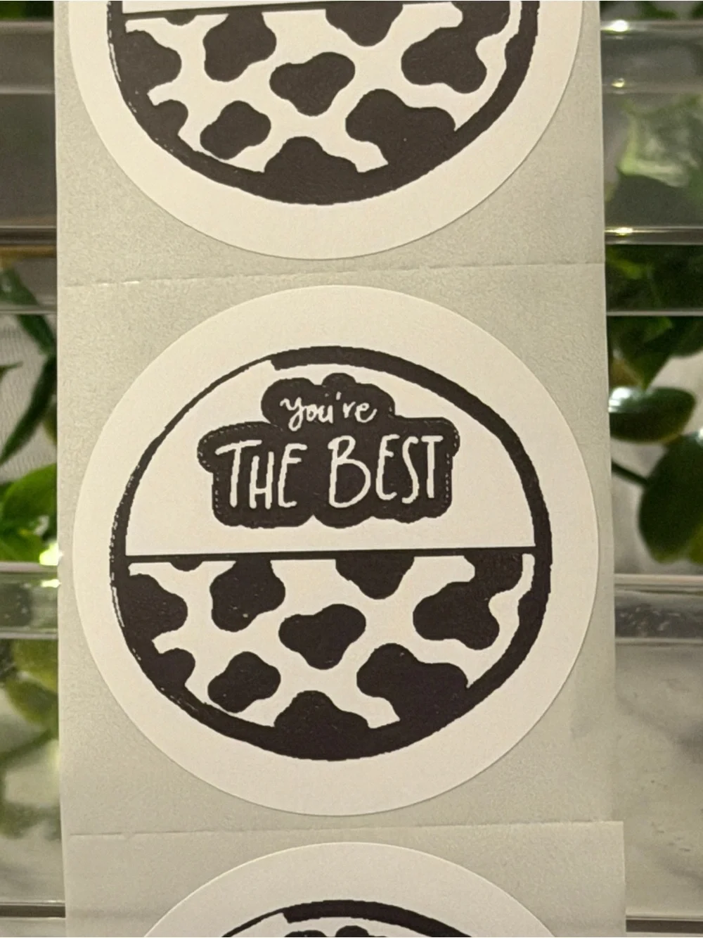 You’re the Best Cow Print Encouragement Stickers 2” Round Labels 200 Count